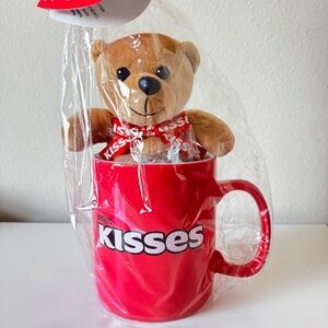 Hershey's Kisses Pink Mug with Teddy Bear and chocolate Valentines Day Gift